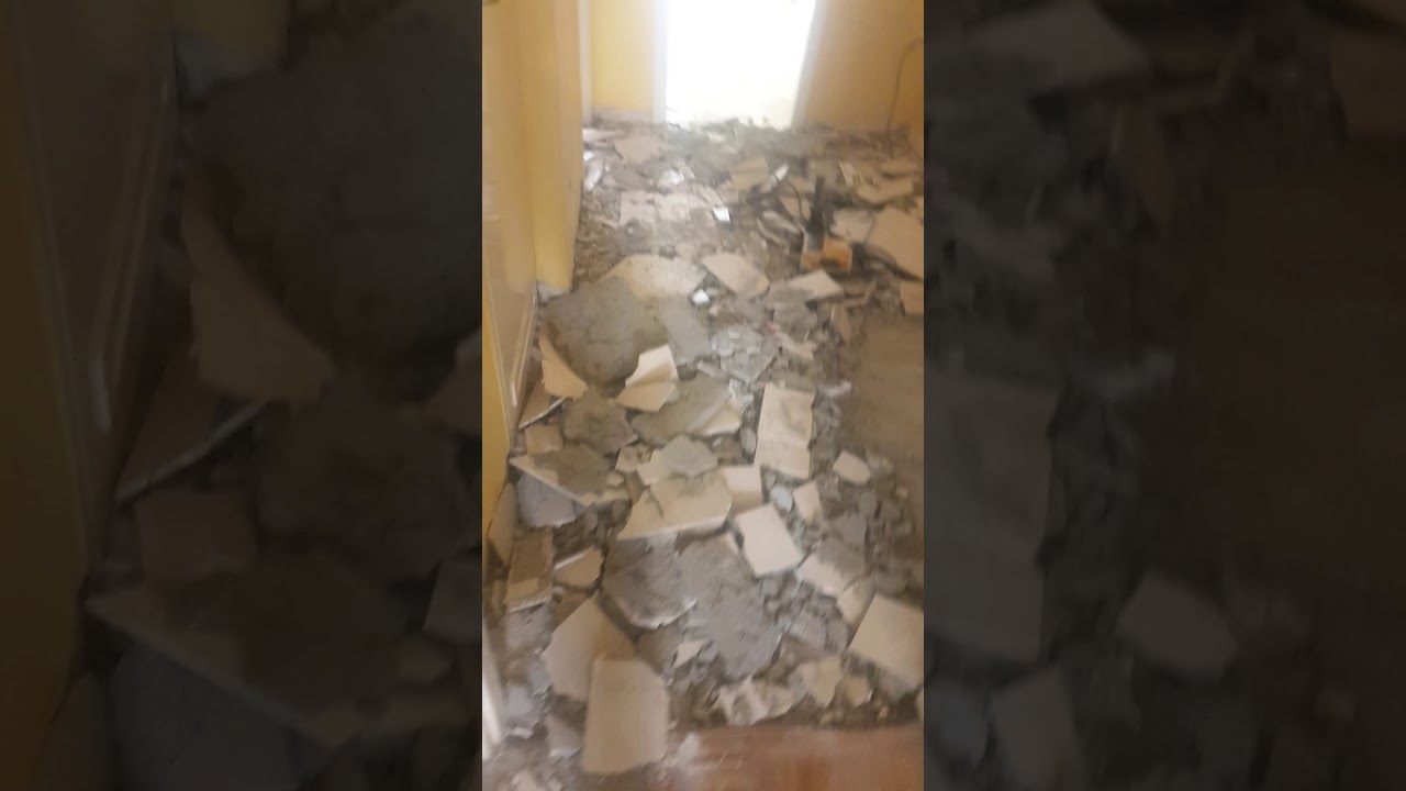 Čupanje parketa staklenog zida &scaron;temanje kupaonice 1