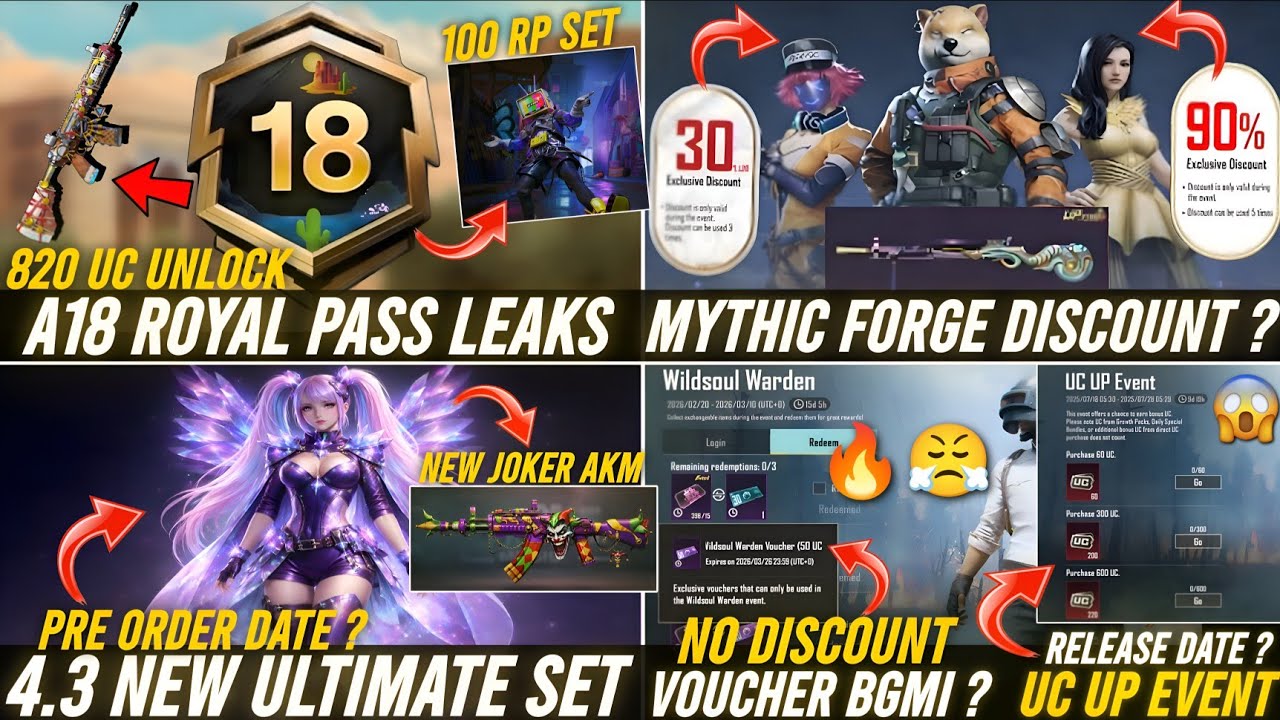&lrm;🔴 4.3 NEW JOKER AKM COMING & NEW ULTIMATE SET 🔥😱UC UP EVENT DATE ? 🔥4.3 MYTHIC FORGE (EXPECTED) 😱