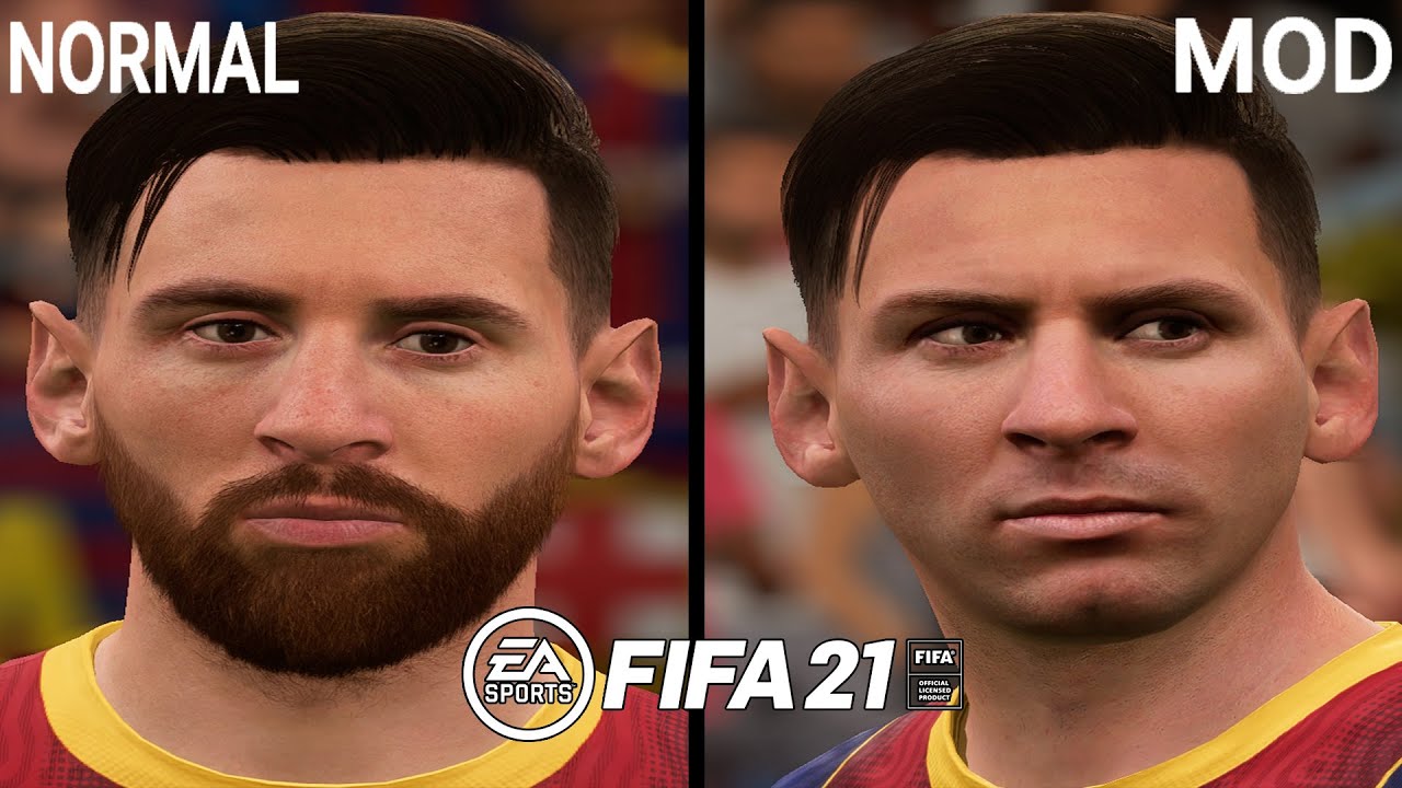 [FIFA 21 MOD] Messi no beard + new hair texture