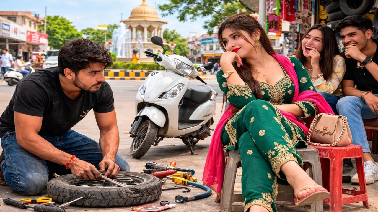 करोड़पति लड़की ने गरीब पंचर बनाने वाले लड़के का मज़ाक उड़ाया, देखकर इंसानियत भी कांप गई!