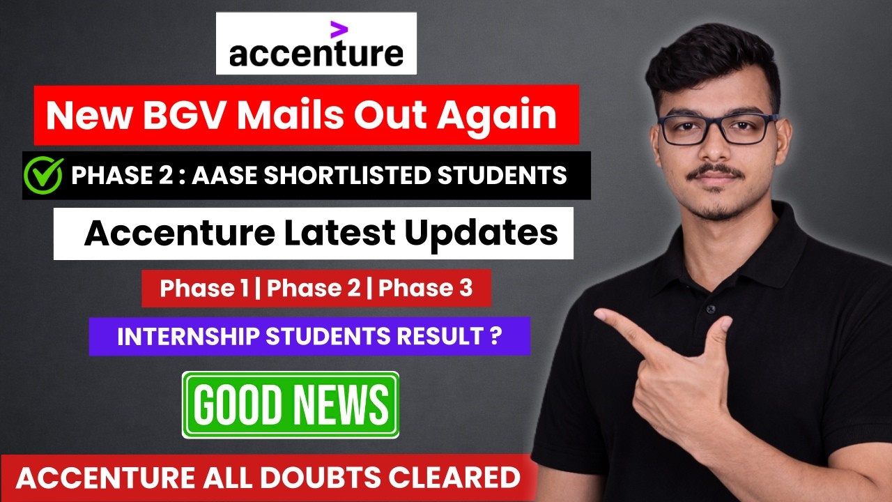 🔴 LIVE | accenture BGV mails out | accenture phase 2 results | Accenture interview results
