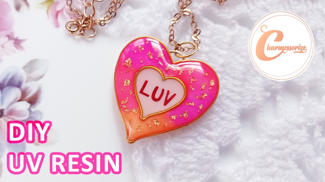 UV レジン | DIY UV Resin Valentine Accessories | VALENTINE UV RESIN PENDANT| Make your own Bezel Frames