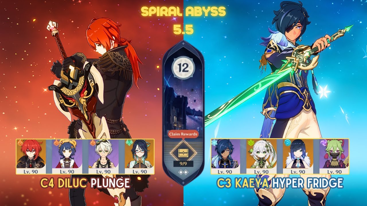 C4 Diluc Plunge & C3 Kaeya Hyper Fridge!| Spiral Abyss 5.5/5.6 | Genshin Impact