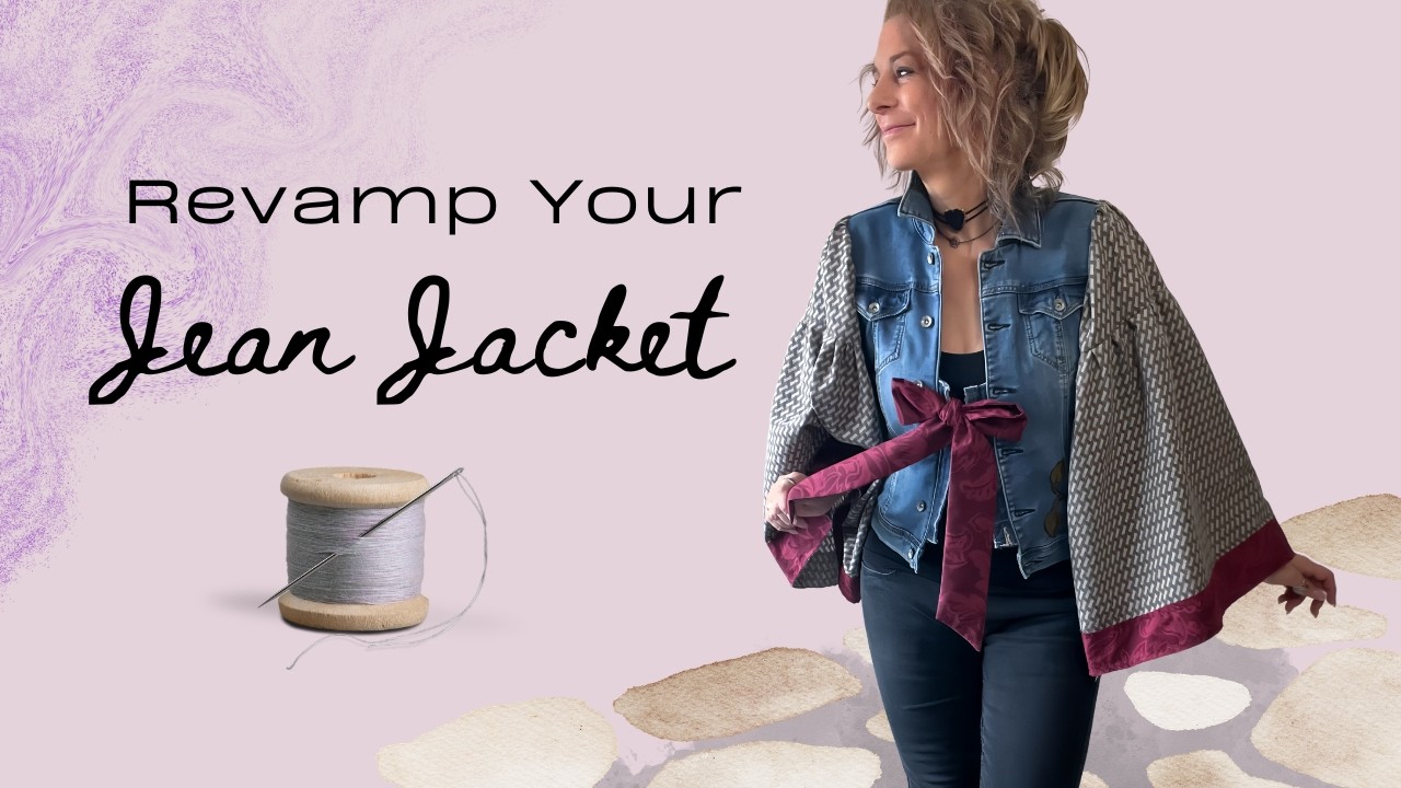 Upcycle Your Denim Jacket ✂️ Billowy Sleeves + Creative Embellishments + Easy Size Adjustment DIY