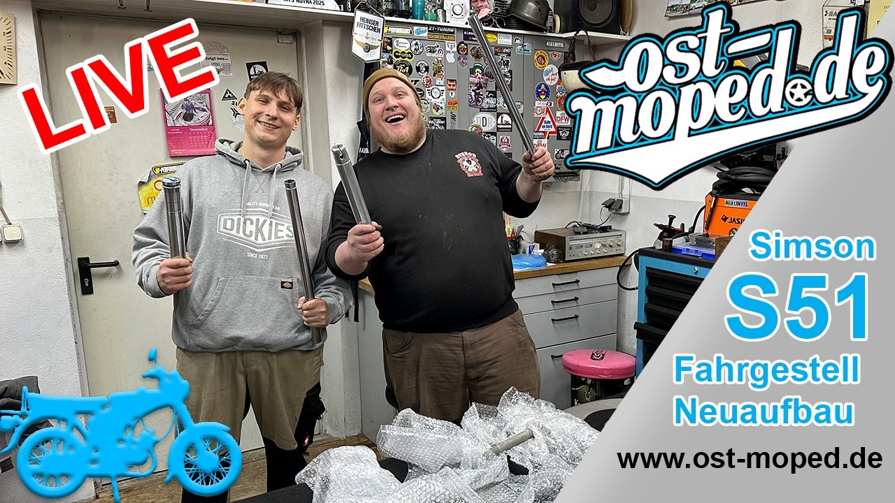 Livestream - Simson S51 Neuaufbau - Fahrgestell - ost-moped.de