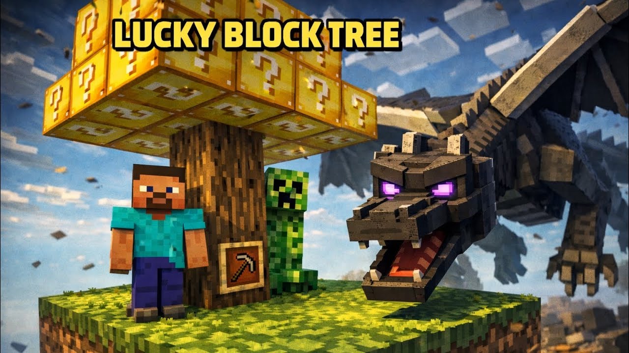 Lucky block tree in Minecraft 