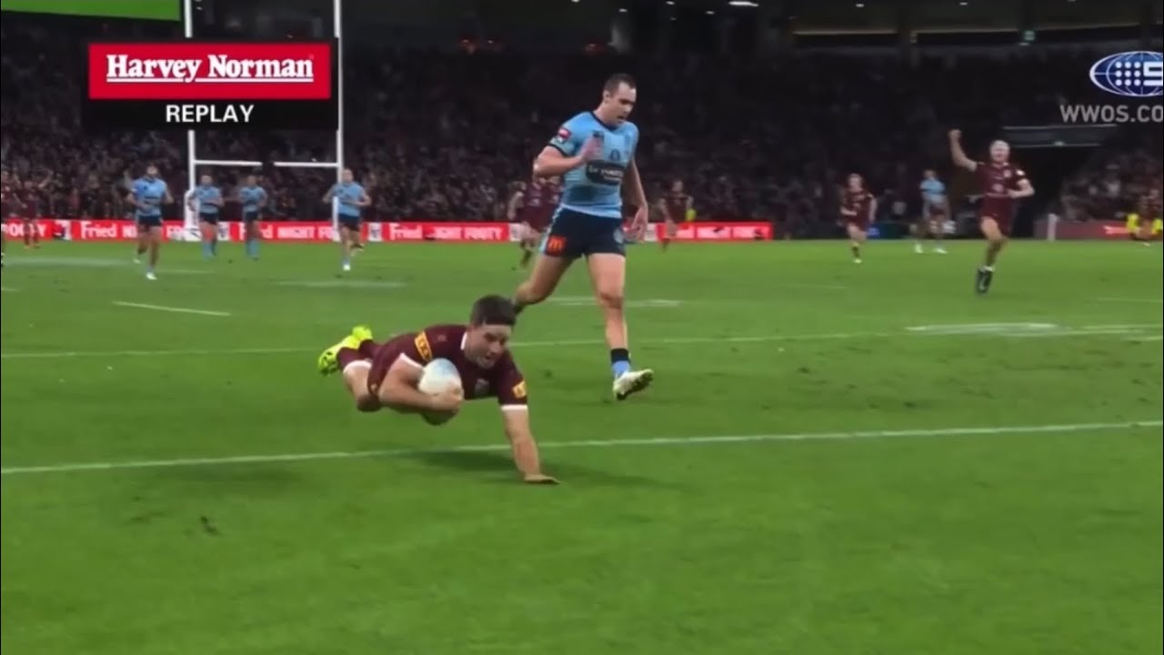 Ben hunt intercept try (state of origin 2022)#shorts #nrl