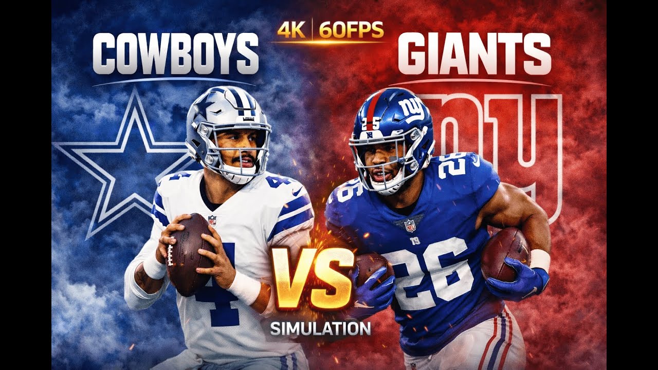 🏈 Cowboys vs Giants Full Game Simulation | 4K 60FPS NFL Showdown 🔥