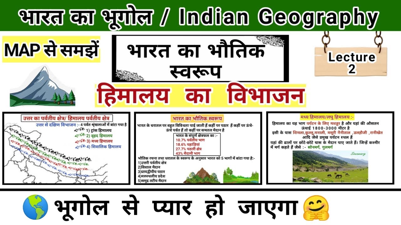भारत का भौतिक स्वरूप | हिमालय का विभाजन | Indian Geography | study vines official |