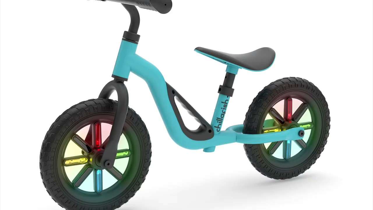 Chillafish Charlie Glow bicicleta de echilibru usoara, Greutate 2.5 Kg, 10 inch, Cu spite luminoase