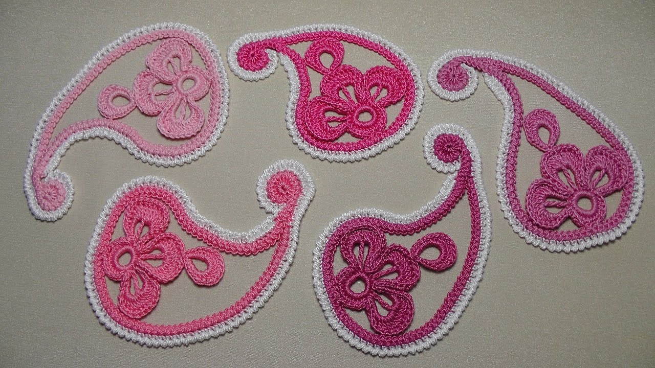 Узор ПЕЙСЛИ - ирландское кружево - пейсли крючком - Irish lace - Paisley