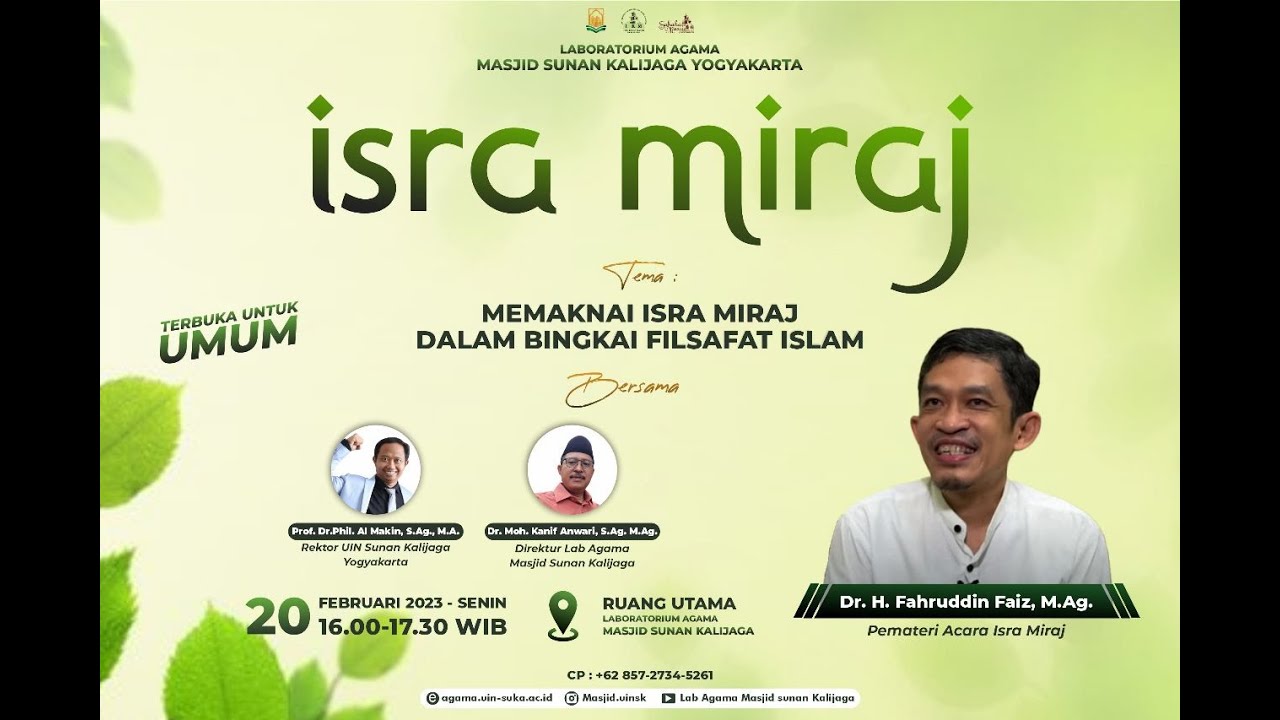 Memaknai Isra' Mikraj dalam Bingkai Filsafat Islam Bersama Dr. H. Fahruddin Faiz, S.Ag. M.Ag.