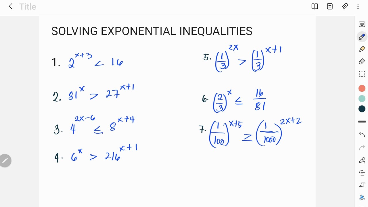 Solving Exponential Inequality// Grade 11- General Mathematics