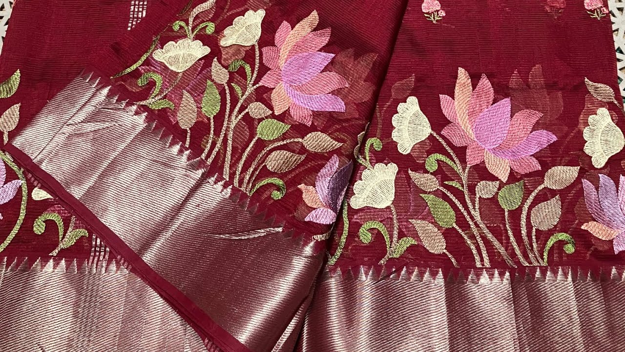 MANGALGIRI HANDLOOM SAREES || EMBROIDERY SAREES