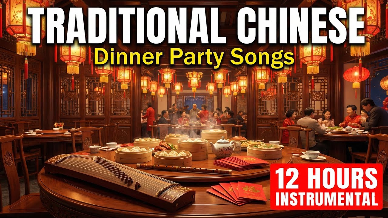 Traditional Chinese Dinner Party Songs | 12 Hours Guzheng & Bamboo Flute Instrumental Music