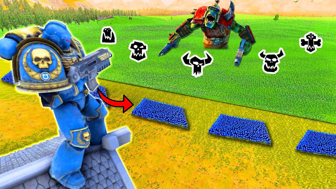 Can SPACE MARINES Hold vs 7,000,000 ORK ARMY INVASION?! - UEBS 2: Warhammer 40k Mod