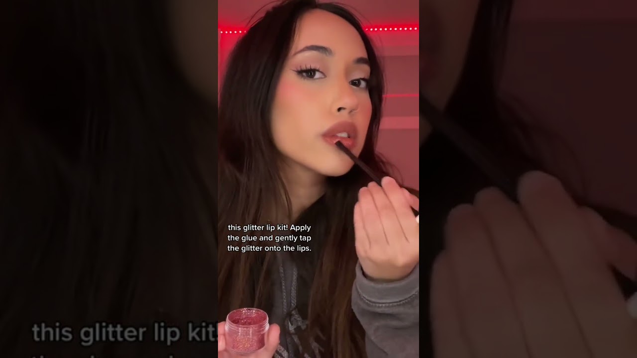 Glitter lips tutorial. All products linked on my tiktok. @alishbaalim x