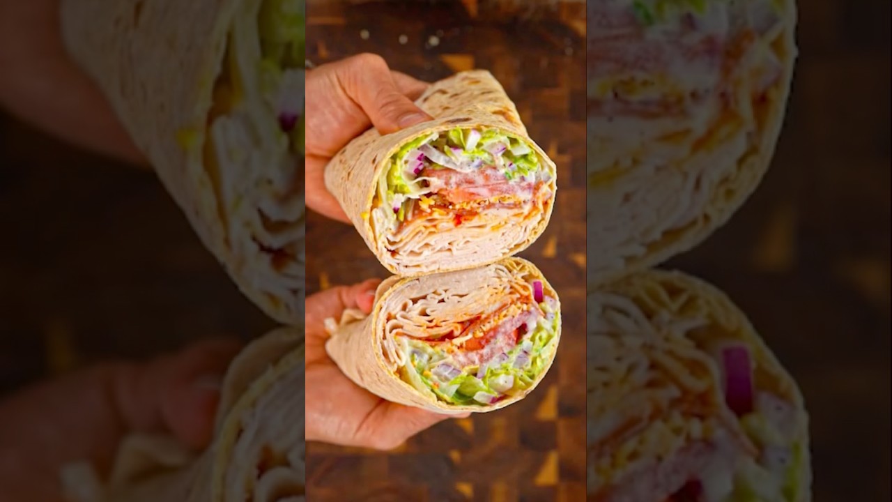 High Protein XL Grinder Salad Wraps! Only 516 Calories!🍗🥗🌯