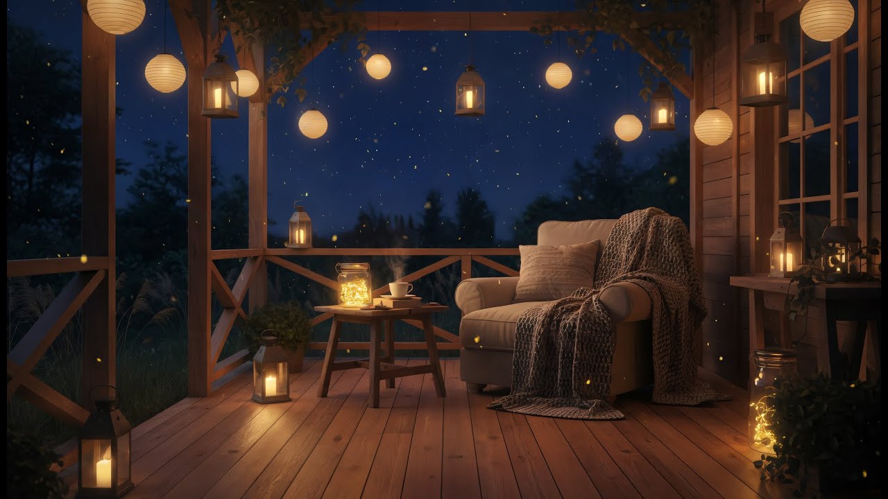 Serene Starry Evening on the Deck | Relaxing Ambient Music for Focus & Rest