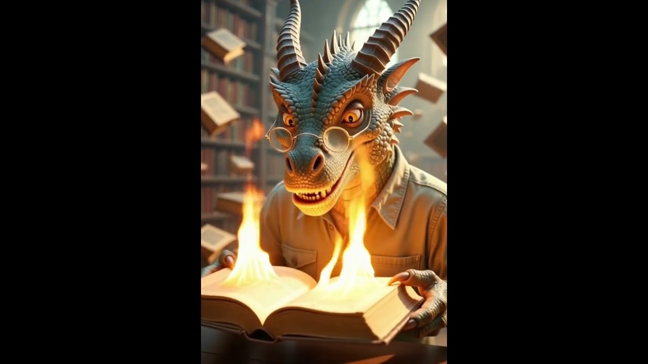 Dragon librarian handling emergencies 