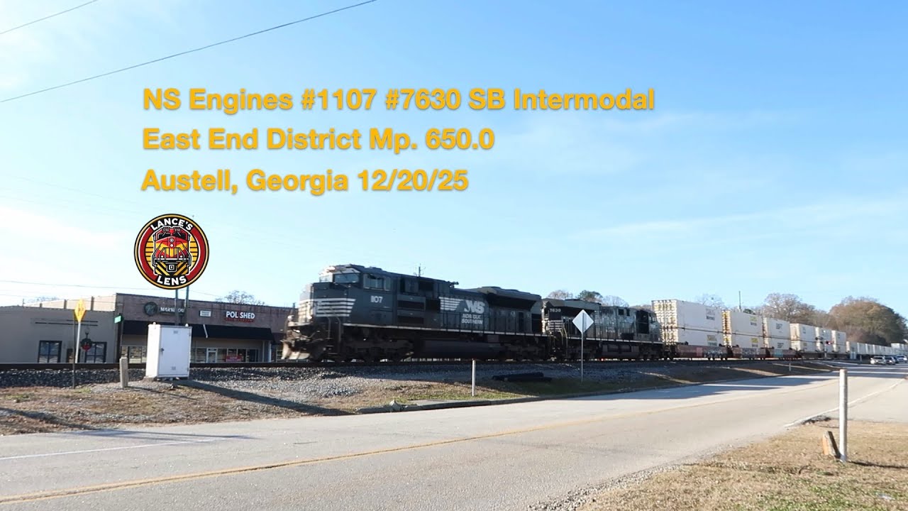 NS Engines #1107 #7630 SB Intermodal Austell, Georgia 12/20/25