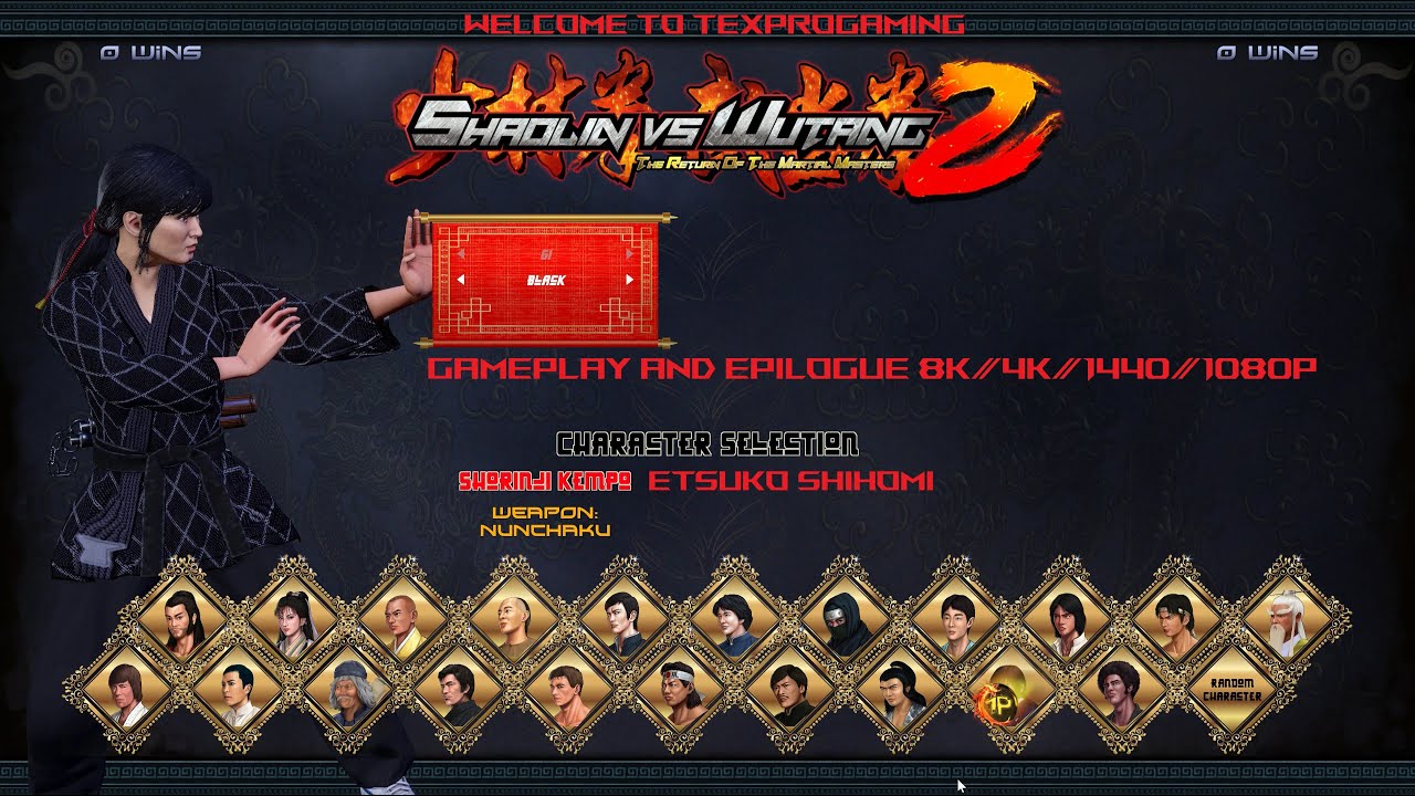 SHAOLIN VS WUTANG 2 SHORINJI KEMPO (ETSUKO SHIHOMI)GAMEPLAY AND EPILOGUE  8K/4K/1440/1080P.