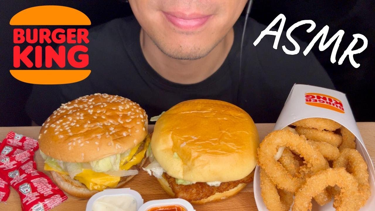 ASMR BURGER KING BIG KING + BIG FISH & ONION RINGS | MUKBANG (EATING SOUNDS) | EATING SHOW