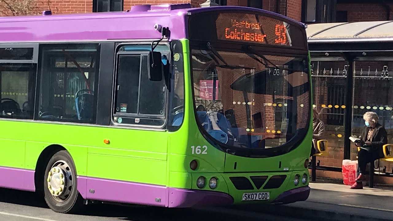 Route 93 Ipswich buses Volvo Wright B7RLE from Colchester to East Bergolt *Loud thrash*