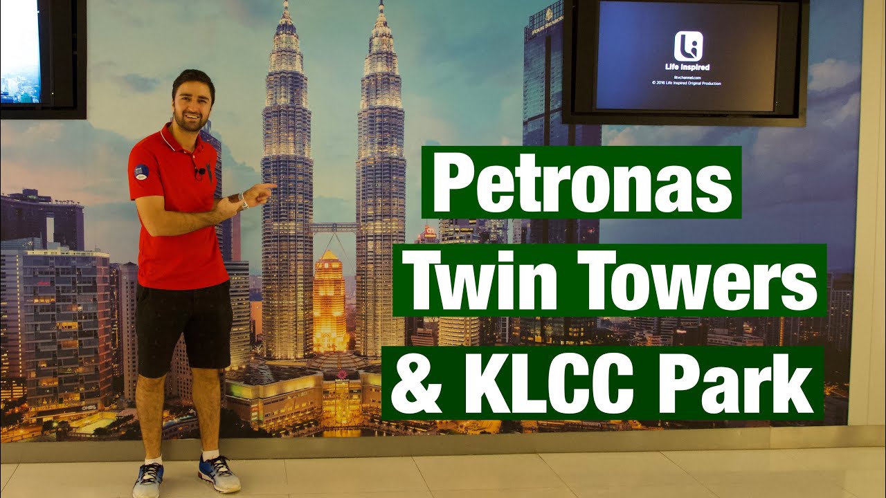 Day Trip to Petronas Twin Towers and KLCC Park Kuala Lumpur, Malaysia, 4K