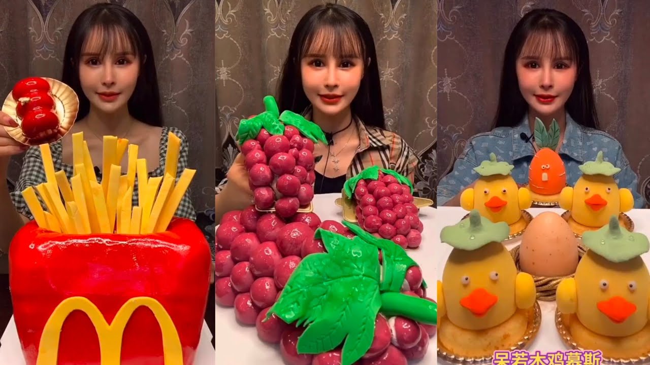 คนสวยกินเค้กหน้าตาน่ากินมาก 🎂 Beautiful Girl Eating Cake Show คนจีนกินโชว์ ep.143