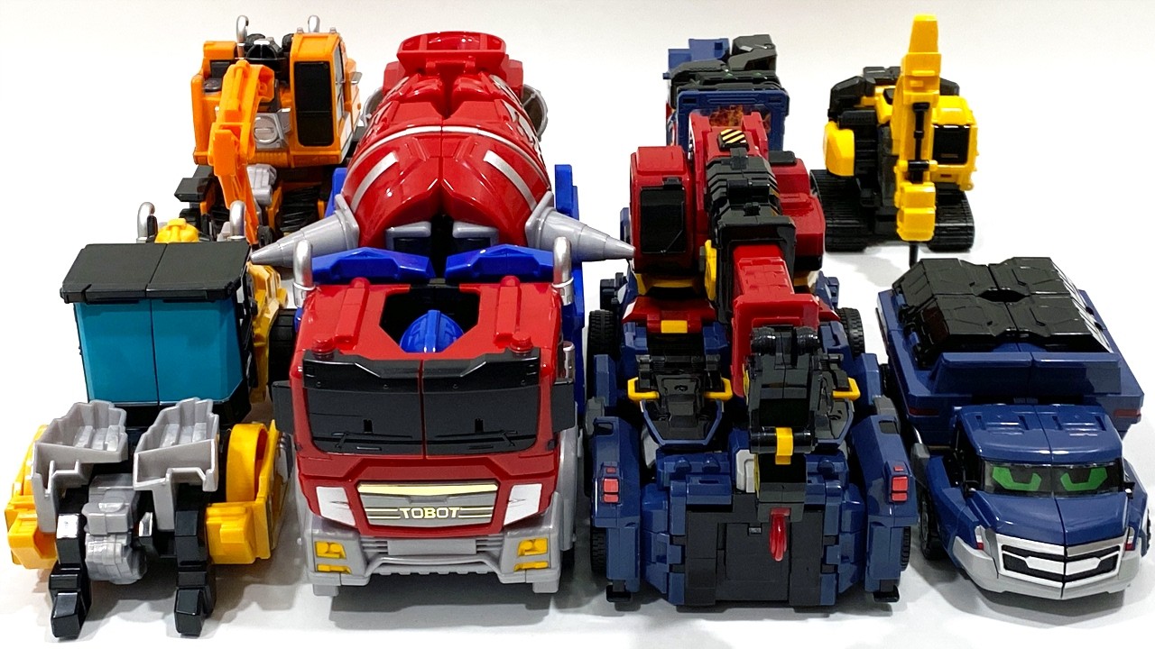 [중장비 모음] 메탈카드봇W 또봇 헤비메탈 솔리드혼 트럭 불도저 크레인 믹서 중장비 변신 합체 모음 Heavy Equipment Robot Combine Toys