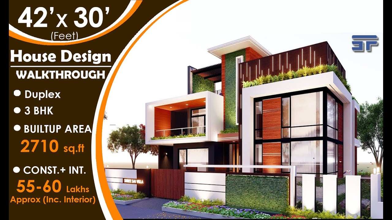 Elegant Modern House design, Duplex 3 Bedroom Interior & Exterior, Floor Plan & 3D Walk Through