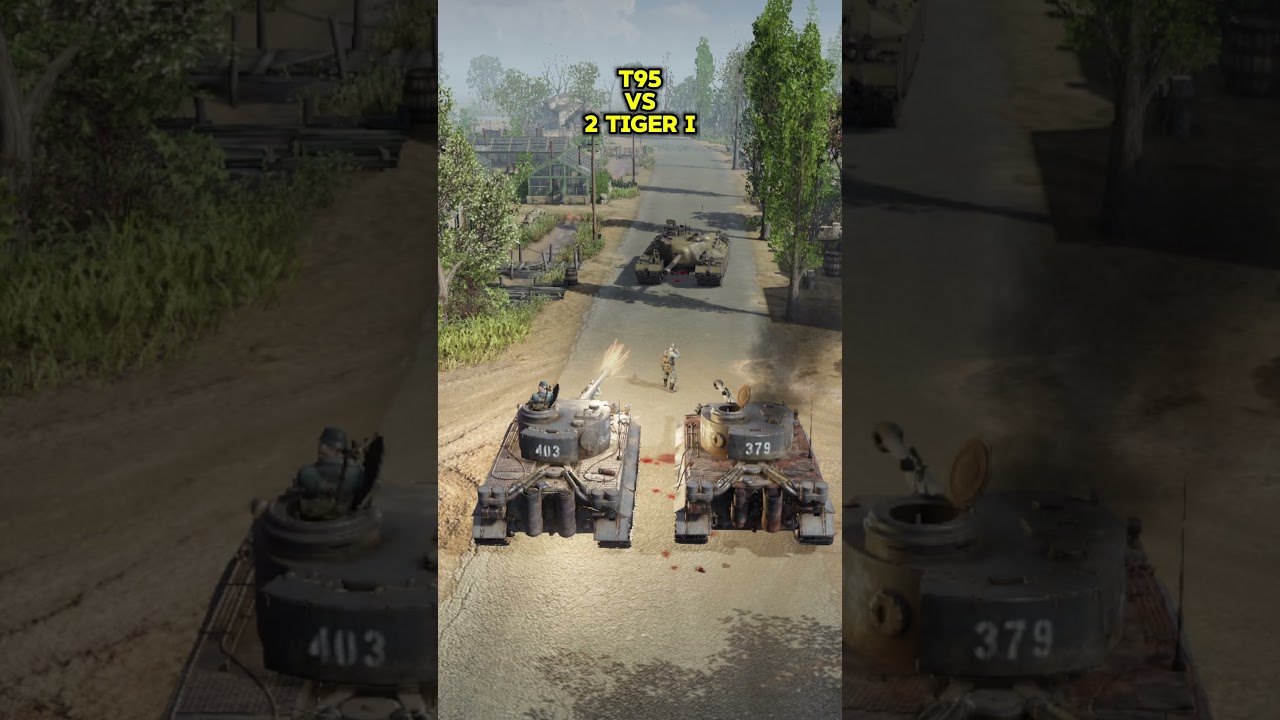 T95 Tank vs 2 Tiger 💀 #warthunder #wwii #menofwar