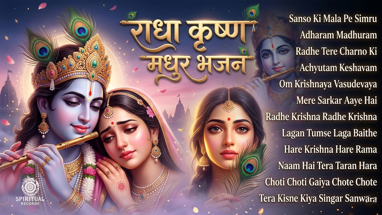 Radha Krishna Bhajan Jukebox 🌸 | Nonstop Krishna Bhakti Songs | Peaceful Devotional Music | 4K Video