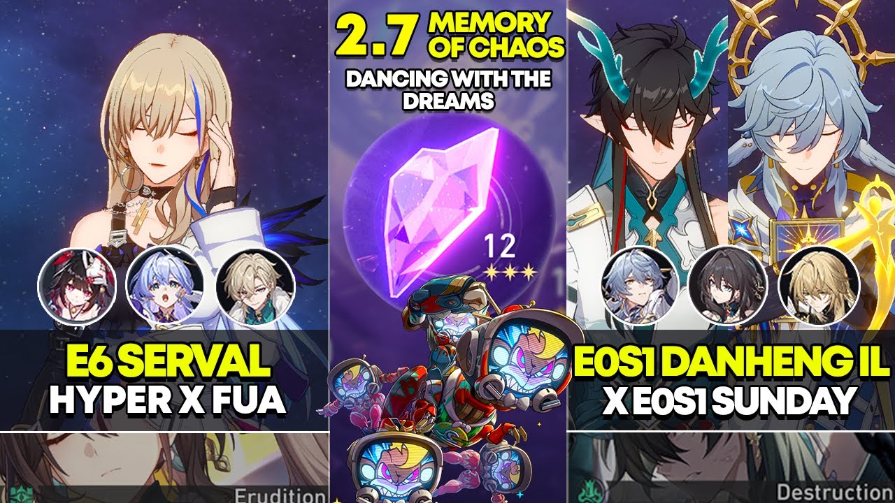 E6 Serval Hyper x Fua & E0S1 Dan Heng IL x Sunday | Memory of Chaos 12 | Honkai Star Rail 2.7