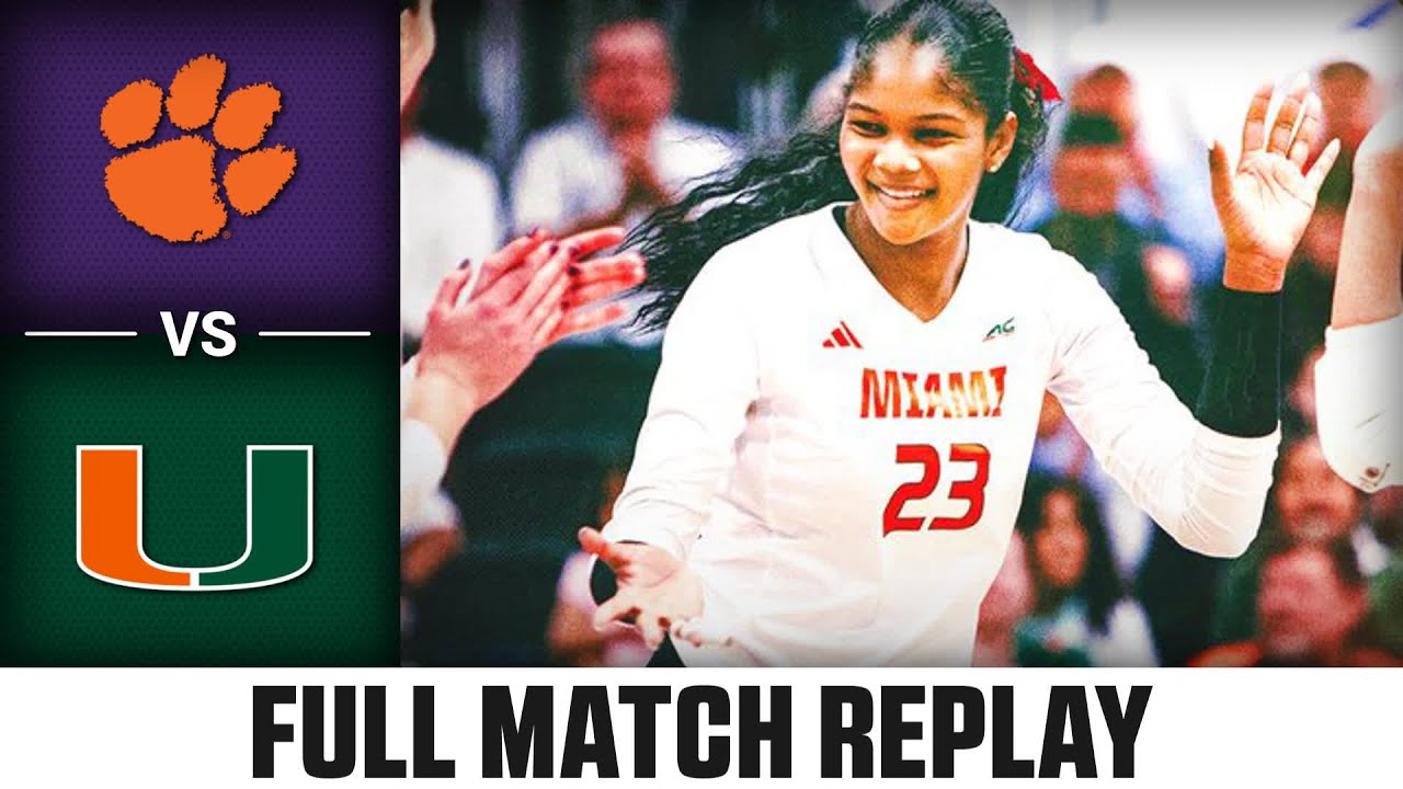 Clemson vs. Miami Full Match Replay | 2024 ACC Volleyball