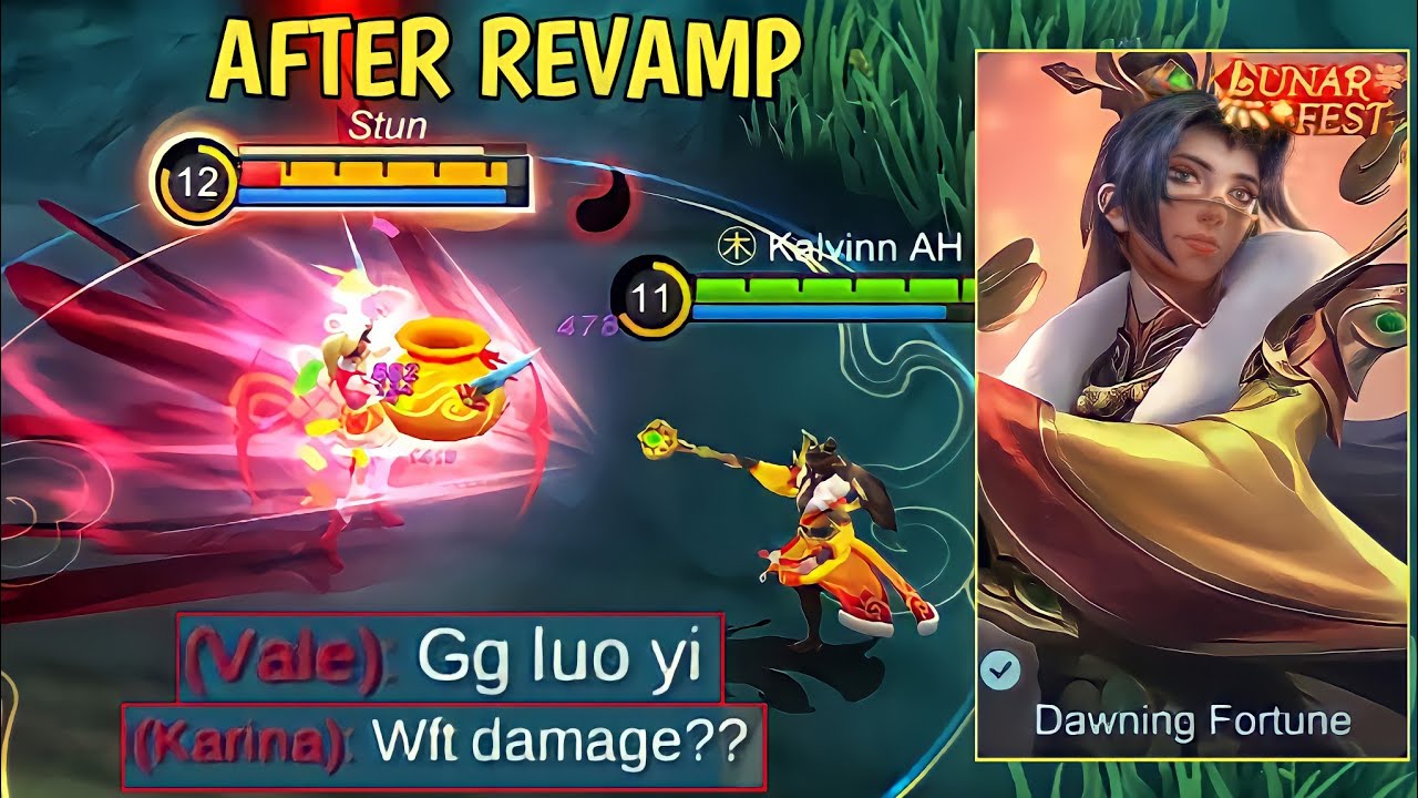 Luo Yi Skin LUNAR FEST Dawning Fortune After Revamp | Luo Yi Top 1 Global 2022 - Mobile Legends