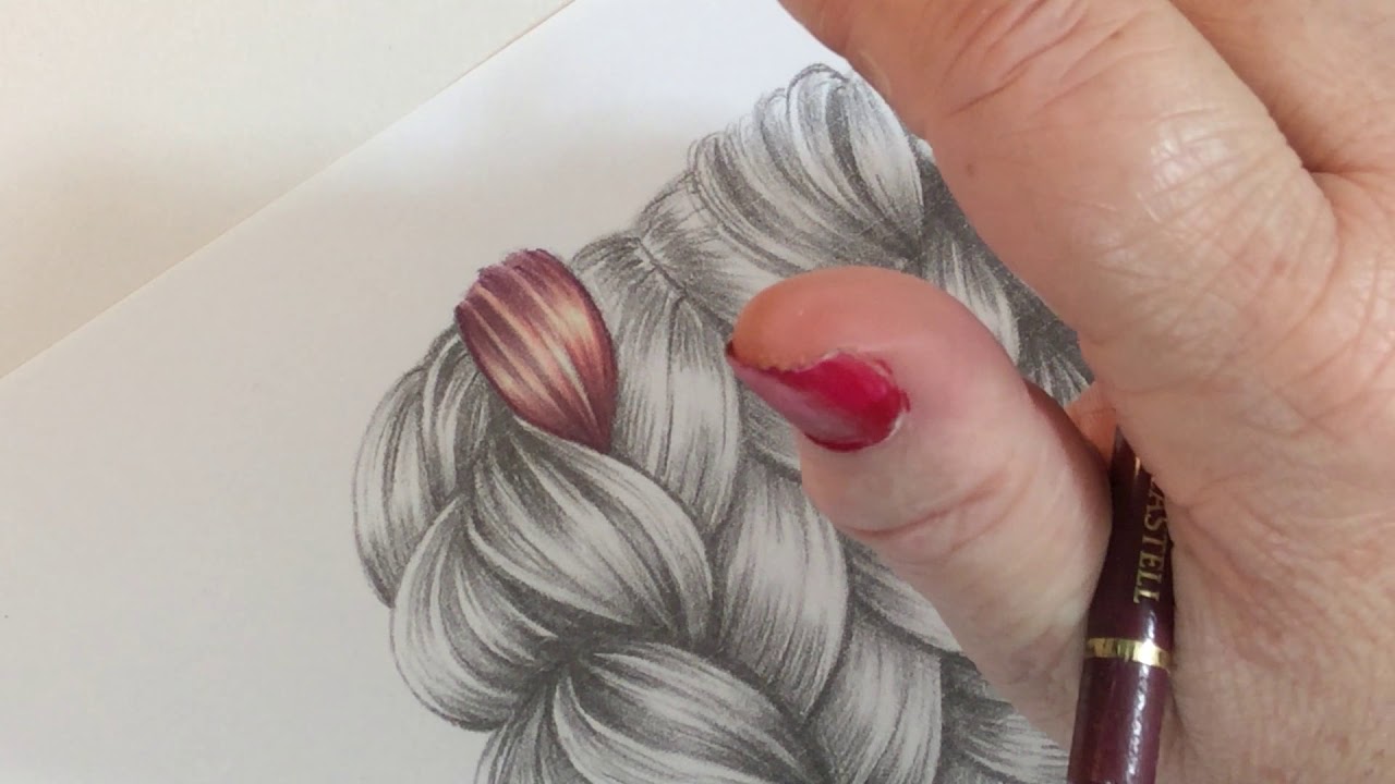 Colouring Tutorial: Colouring Hair with coloured pencils.