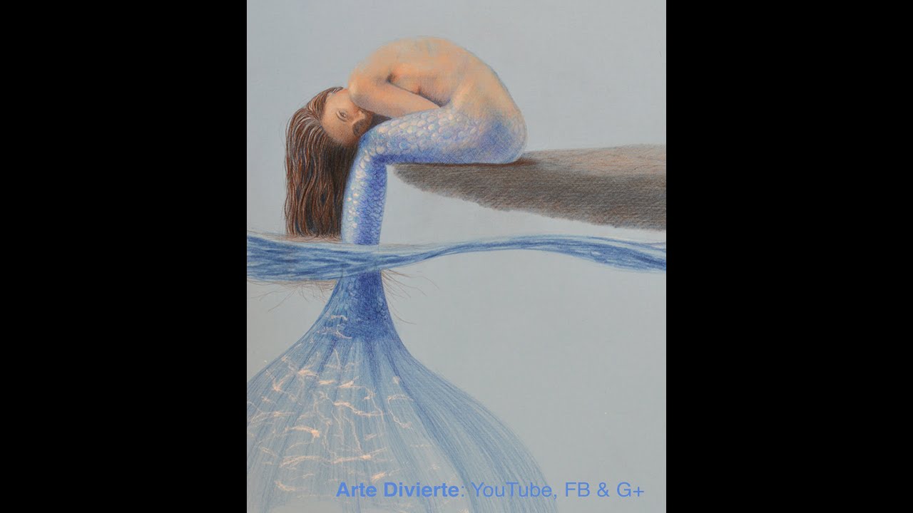 Cómo dibujar una sirena con lápices de colores