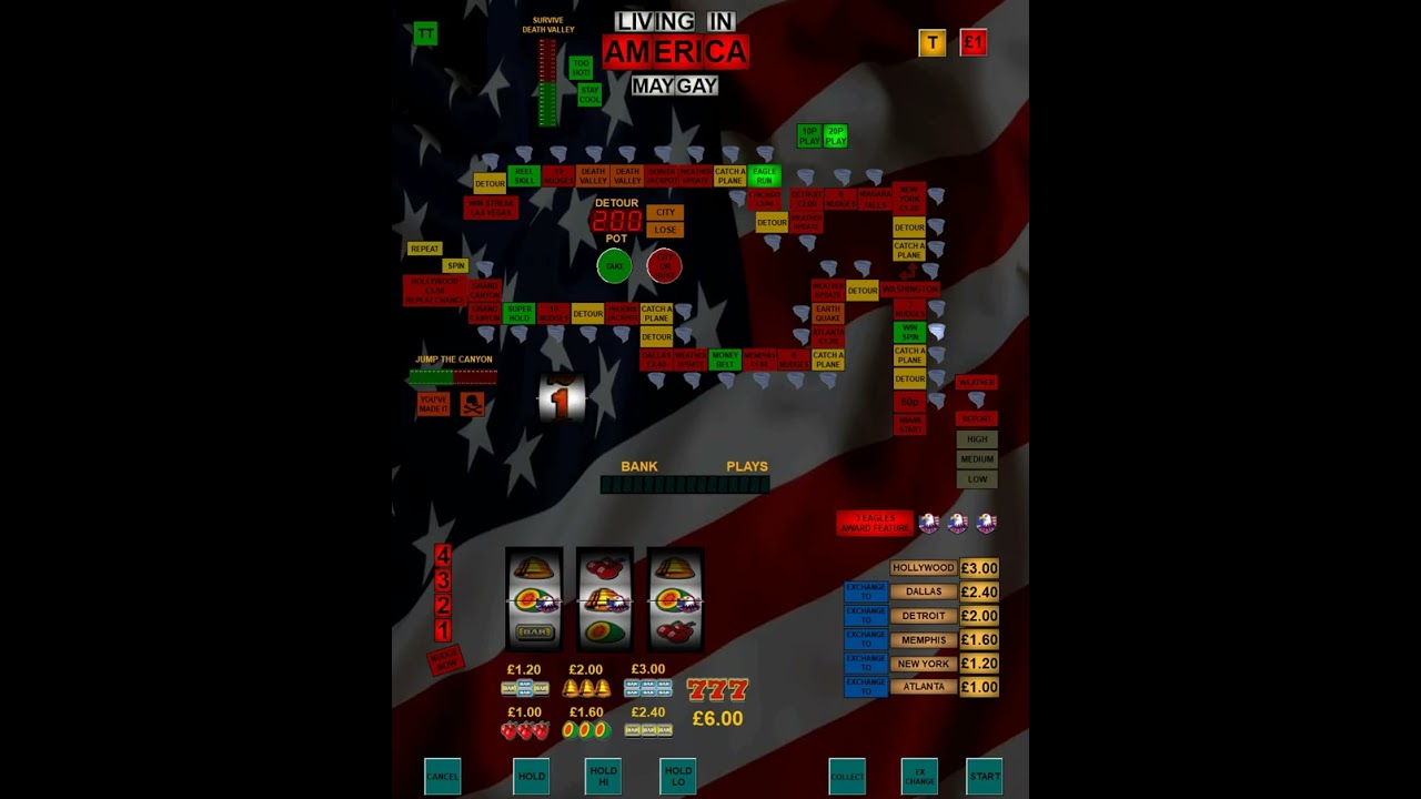 Maygay Living in America &pound;6 Token JP 20p play