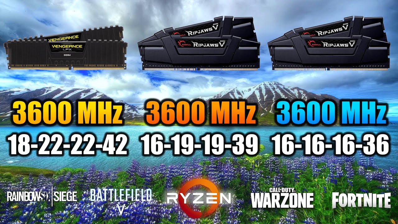 3600MHz 18-22-22-42 vs 3600MHz 16-19-19-39 vs 3600MHz 16-16-16-36 with 3900X | RAM Comparison Test