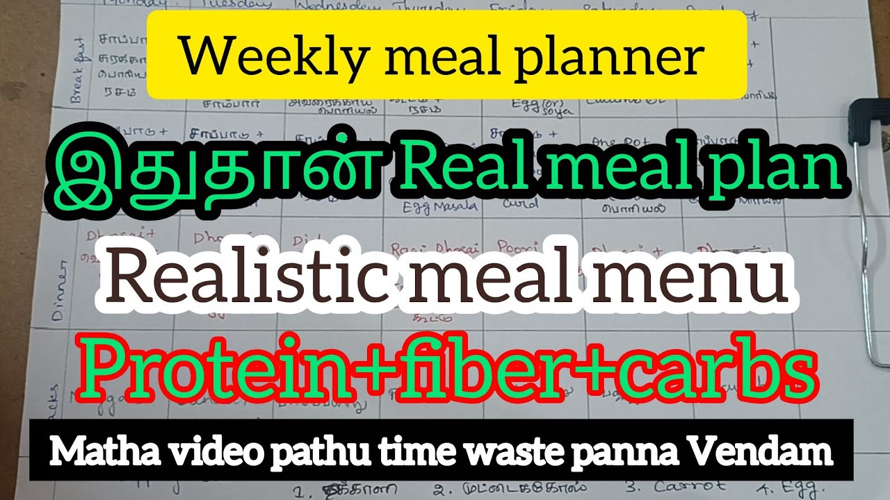 Busy Women க்கான Weekly Meal Planner | Diet + Budget + Easy Cooking Plan@Jaya-life 