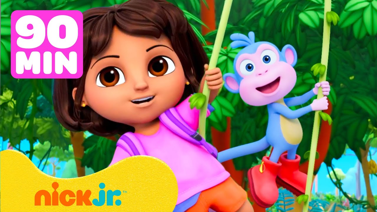 Dora | &iexcl;Dora y Botas se Columpian en Lianas! Y M&aacute;s Aventuras Selv&aacute;ticas por 90 Minutos! | Nick Jr.