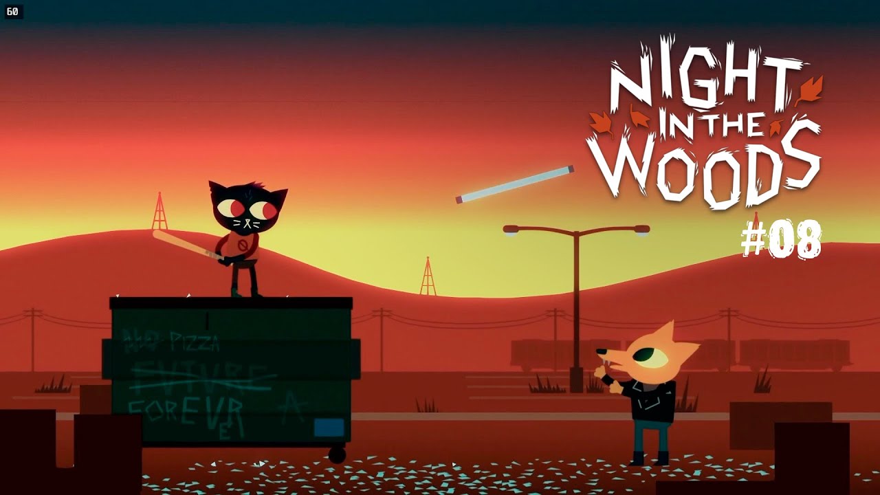 [Night in the Woods] #08 - день 8: Хэллоуин, разбивание ламп, Харфест, пьеса в Старой Кирке