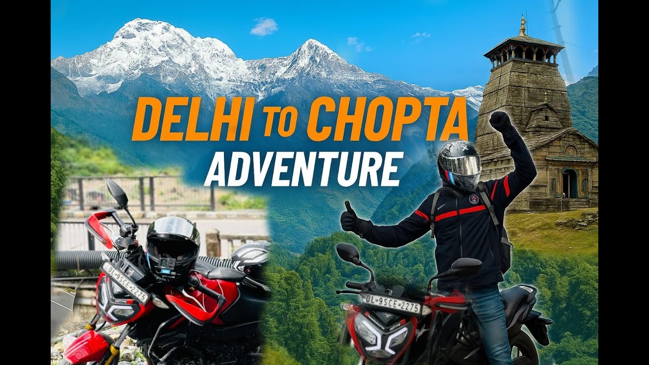 Delhi to Chopta (Shri Tungnath Tempel )   || By road || nonstop bike ride || TVS RAIDER 125 #tvs