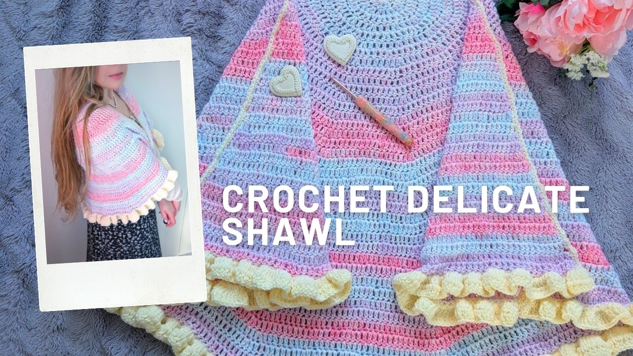 Урок по вязанию крючком винтажной круглой шали для начинающих | Как связать простую молитвенную ш...