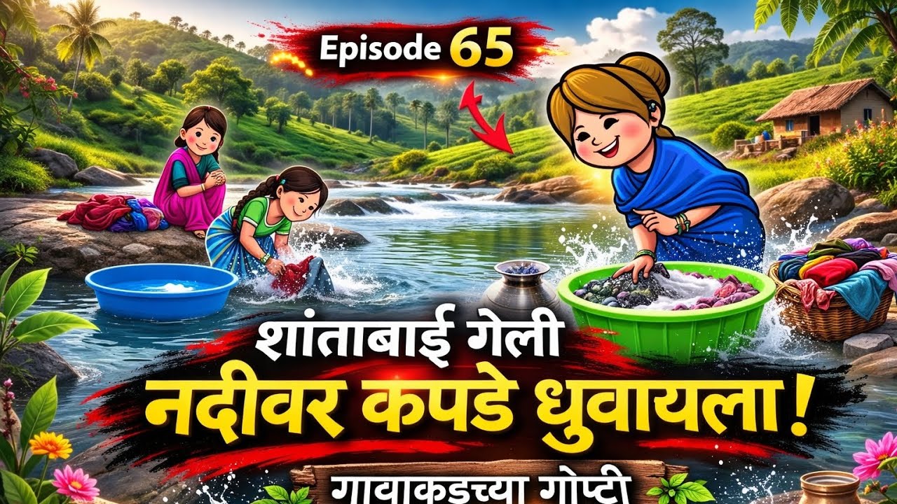 शांताबाई गेली नदीवर कपडे धुवायला 😄🌊🧺 | गावाकडच्या गोष्टी | Episode 65