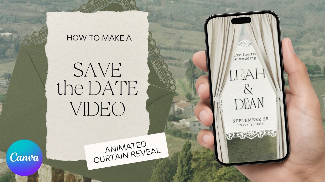 Digital Save the Date Video Invitation | Canva Tutorial