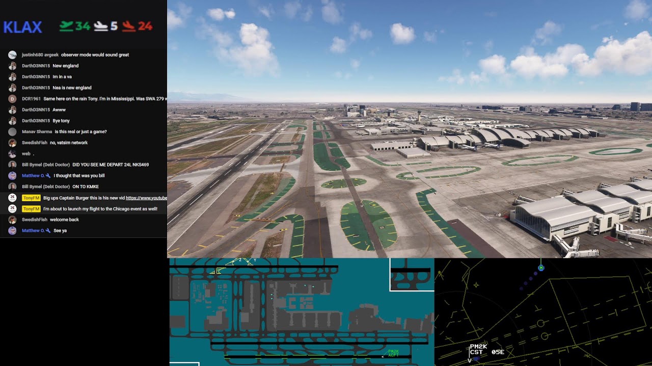 LIVE ATC LAX TOWER Ops on VATSIM Network Planespotting #50