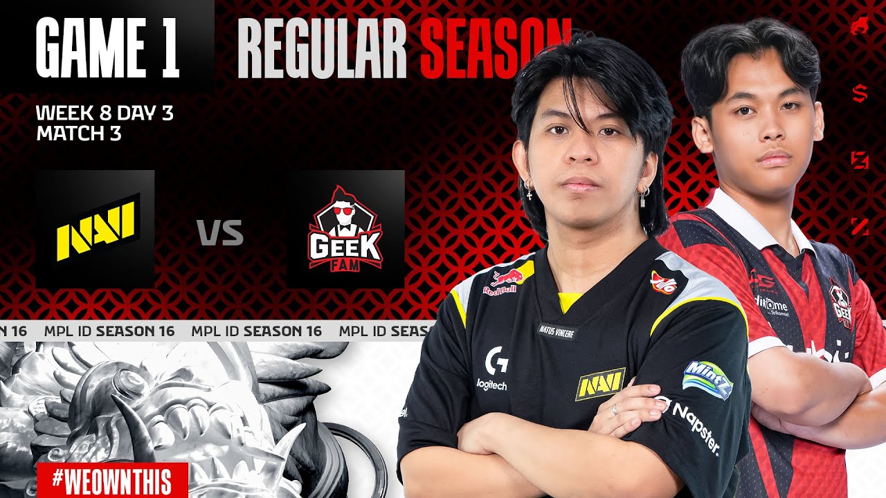 NAVI vs GEEK FAM ID | Regular Season Week 8 Day 3 | Game 1 | #MPLIDS16
